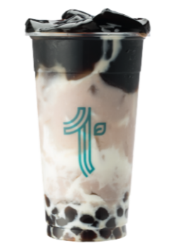 MILK WITH TARO BOBA AND CHINESE MESONA JELLY